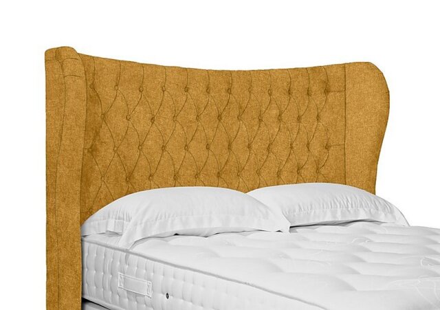 Artisan Collection Camber High Floor Standing Headboard - King Size - Tweed Mustard