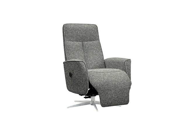 G Plan - Maribo Fabric Lift and Rise Power Recliner Chair with Power Headrest and Chrome Base - Remco Slate
