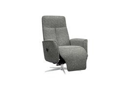 G Plan - Maribo Fabric Lift and Rise Power Recliner Chair with Power Headrest and Chrome Base - Remco Slate