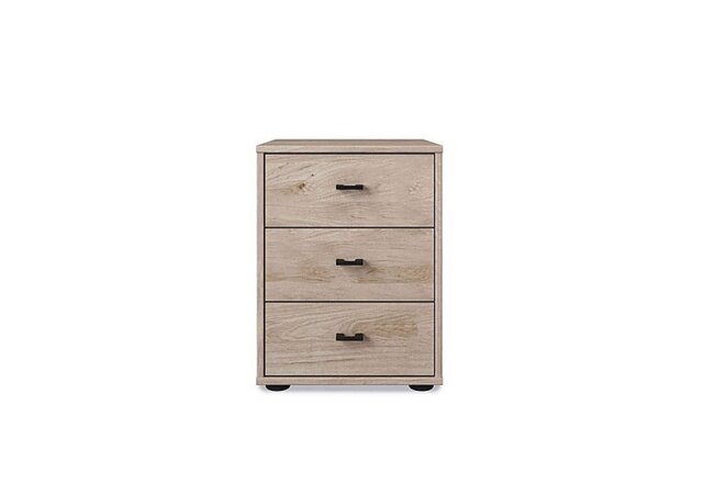 Wiemann - Dallas 40cm 3 Drawer Bedside Cabinet - Holm Oak
