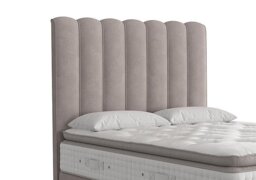 Vispring - Highclere Floor Standing Headboard - Small Double - Faux Suede Dove