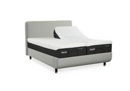 TEMPUR - Arc Ergo Smart Base Bed Frame with Form Headboard - Super King - Earl Grey with Oak Feet