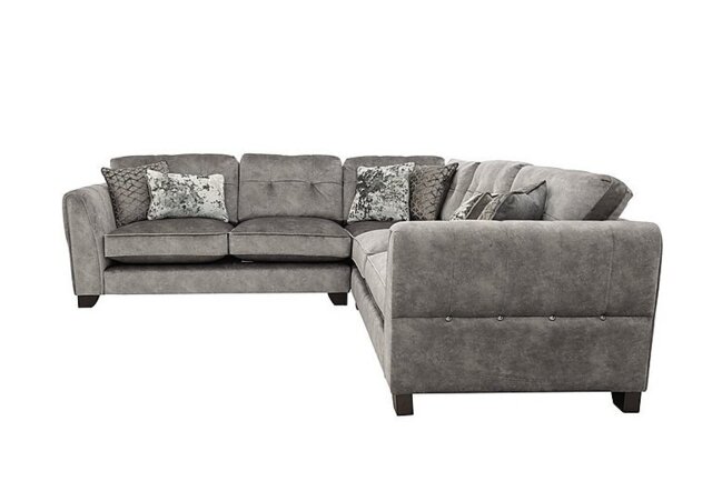 Mariah Large Fabric Classic Back Corner Sofa - Dapple Silver