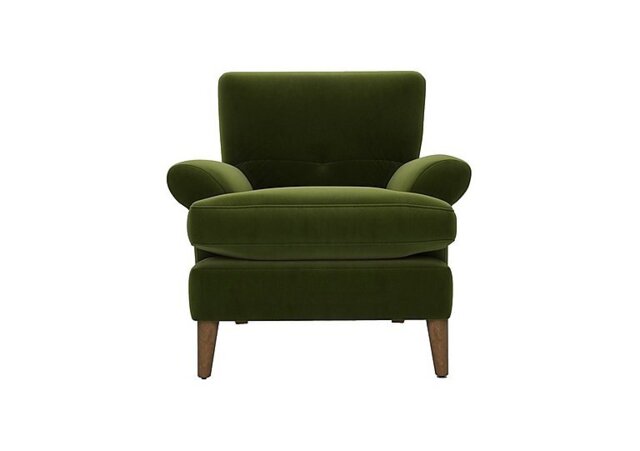 The Lounge Co. - Bronwyn Fabric Joshua Armchair With Vintage Oak Feet - Woodland Moss