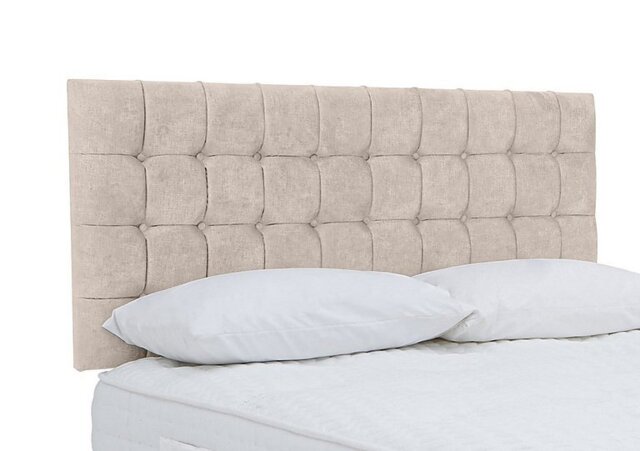 Highgrove - Dice Strutted Headboard - Double - Lace Ivory