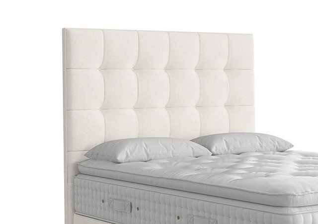 Vispring - Langdon Floor Standing Headboard - Small Double - Faux Suede Snow