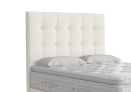 Vispring - Langdon Floor Standing Headboard - Small Double - Faux Suede Snow