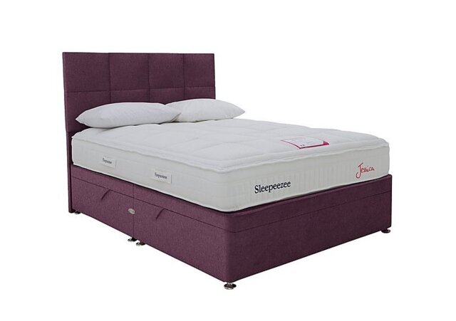 Sleepeezee - Jessica Side Ottoman Divan Set - Super King - Weave Heather
