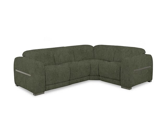 Edison Small Fabric Power Recliner Right Hand Facing Corner Sofa with Power Headrests and Lights