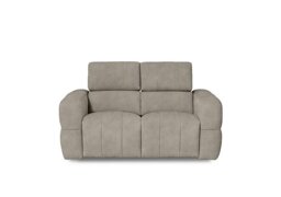 Cube Fabric 2 Seater Power Recliner Sofa with Power Headrests - Marble Cream