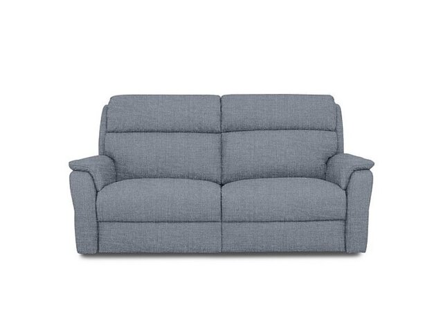 Nicoletti - Vito Fabric 3 Seater Recliner Sofa with Headrests and Power Lumbar - Baby Blue