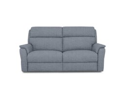 Nicoletti - Vito Fabric 3 Seater Recliner Sofa with Headrests and Power Lumbar - Baby Blue