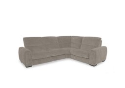 Flex Fabric Small Corner Sofa Bed with Storage Arm - Silver