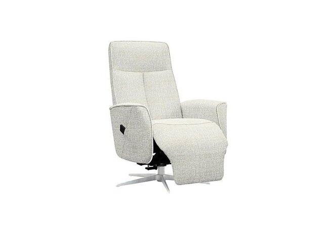 G Plan - Maribo Fabric Lift and Rise Power Recliner Chair with Power Headrest and Chrome Base - Waffle Taupe