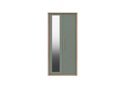 London Bedrooms - Chelsea 2 Door Wardrobe With Mirror Door and Gold Handles
