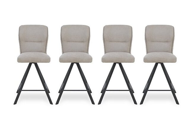 Terra Set of 4 Fabric Swivel Bar Stools - Taupe