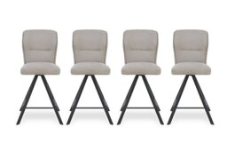 Terra Set of 4 Fabric Swivel Bar Stools - Taupe