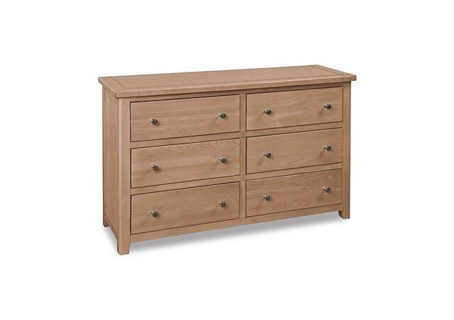 Grace Oak 6 Drawer Wide Chest