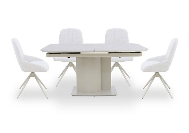 Pebble Pop Up Extending Dining Table and 4 Swivel Chairs - 130-cm