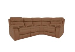 World of Leather - Moreno Small NC Leather Power Recliner Right Hand Facing Corner Sofa with Power Headrests - Pecan Brown