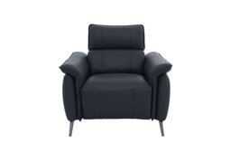 Jude Leather Power Recliner Chair with Power Headrest, Power Lumbar and Heated Seat - Montana Navy