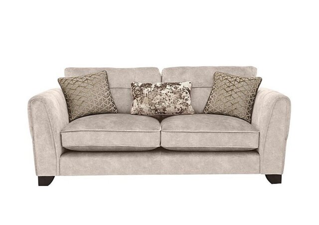 Ariana 3 Seater Fabric Classic Back Sofa - Dapple Cream