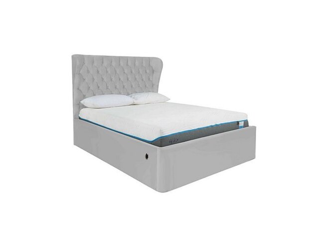 Kendall Electric Ottoman Bed Frame - Double - Velvet Silver