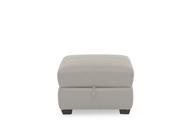 World of Leather - Flex Leather Storage Footstool - Silver Grey