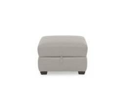 World of Leather - Flex Leather Storage Footstool - Silver Grey