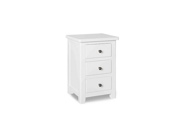 Grace 3 Drawer Bedside Cabinet - White