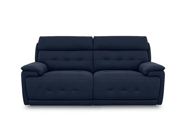 Brescia Fabric 3 Seater Power Recliner Sofa with Power Headrests - R330 Steel Blue