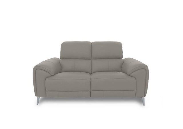 Vino Leather 2 Seater Power Recliner Sofa - New Grey