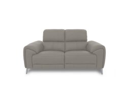 Vino Leather 2 Seater Power Recliner Sofa - New Grey