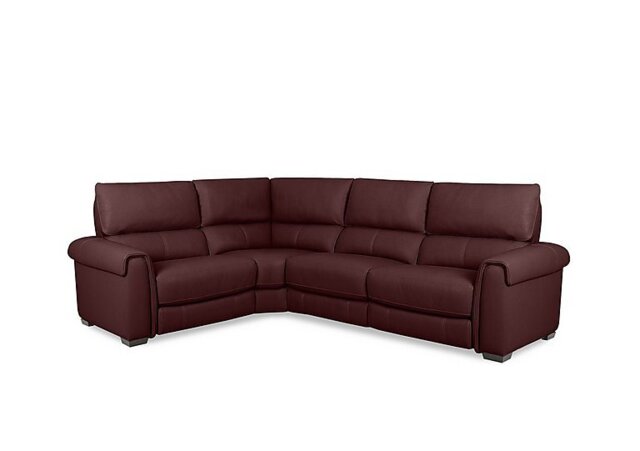 World of Leather - Nixon NC Leather Left Hand Facing Corner Power Recliner Sofa - NC Deep Red