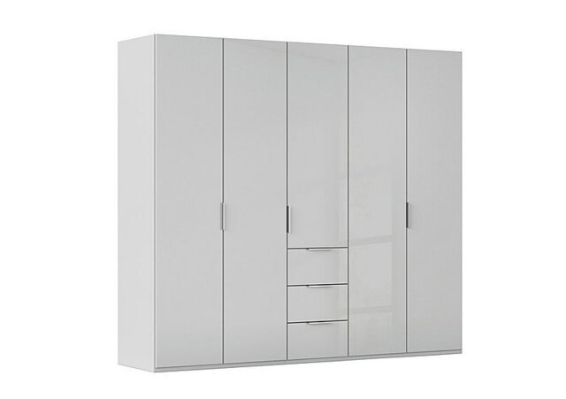 Rauch - Formes 5 Door Bifold Combi Glass Wardrobe - Silk Grey/Silk Grey Front