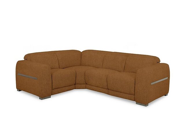 Edison Small Fabric Power Recliner Left Hand Facing Corner Sofa with Power Headrests and Lights