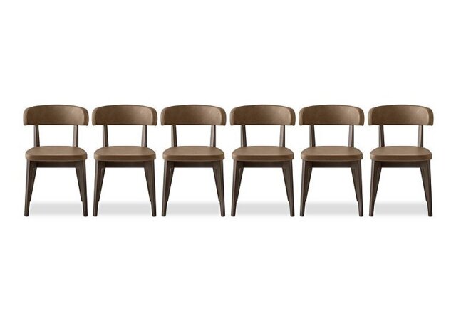 Connubia - Siren Set of 6 Smoke Wooden Leg Dining Chairs - Tobacco