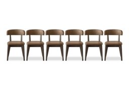 Connubia - Siren Set of 6 Smoke Wooden Leg Dining Chairs - Tobacco
