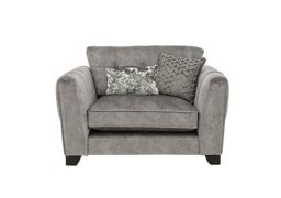 Mariah Classic Back Fabric Snuggler Chair - Dapple Silver