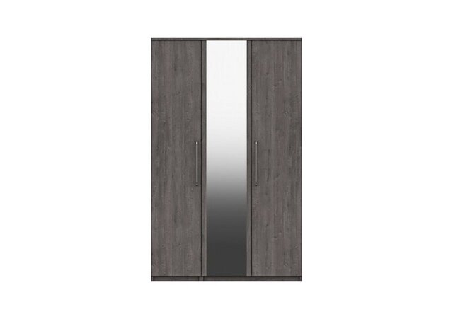 London Bedroomsfriars 3 Door Wardrobe with Mirror - Dark Grey Oak