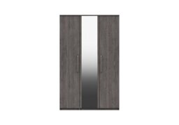 London Bedroomsfriars 3 Door Wardrobe with Mirror - Dark Grey Oak