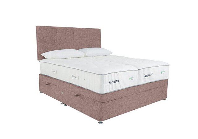 Sleepeezee - Natural Touch 3000 Zip and Link Side Ottoman Divan Set - Tweed Lilac