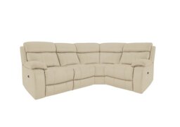 World of Leather - Moreno Small NC Leather Manual Recliner Right Hand Facing Corner Sofa - NC Bisque