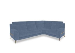 Eclipse Small Fabric Right Hand Facing Corner Sofa - Silverish Blue