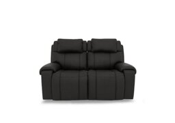 World of Leather - Hollywood BV Leather 2 Seater Power Recliner Sofa with Power Headrests and Storage Arms - Classic Black