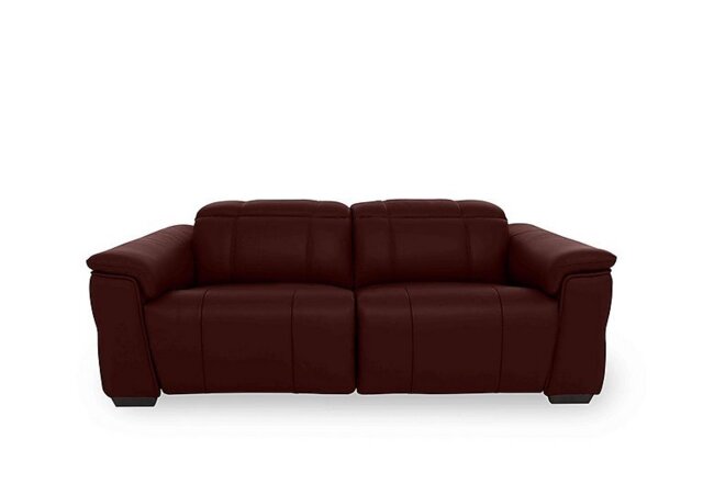 Inca NC Leather 3 Seater Power Recliner Sofa with Power Headrests - Ruby