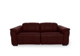 Inca NC Leather 3 Seater Power Recliner Sofa with Power Headrests - Ruby