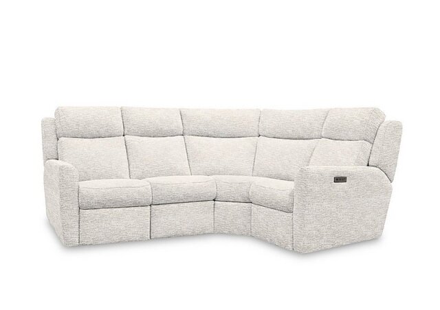G Plan - Wren Small Fabric Power Recliner Right Hand Facing Corner Sofa with Power Headrests and Power Lumbar - Rush Cream