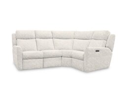 G Plan - Wren Small Fabric Power Recliner Right Hand Facing Corner Sofa with Power Headrests and Power Lumbar - Rush Cream