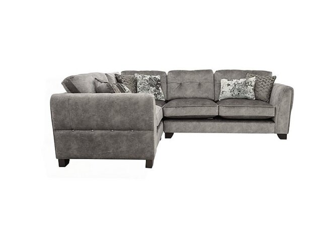Mariah Small Fabric Classic Back Left Hand Facing Corner Sofa - Dapple Silver